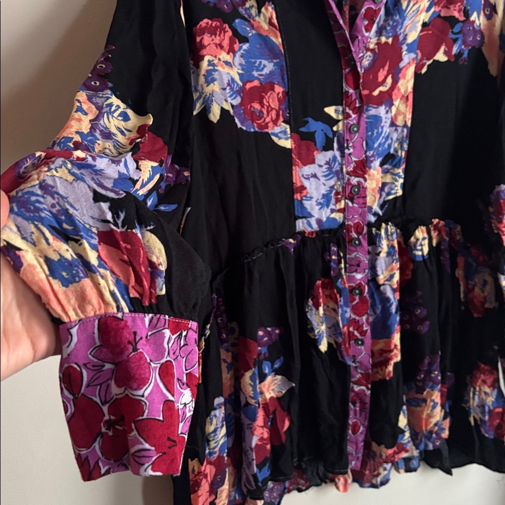 Free People | Brunch A Bunch Floral Tunic Sz S - Picture 10 of 13